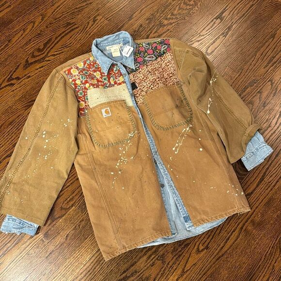 Free People Tricia Fix Carhartt Mixed Jacket - Picture 2 of 9